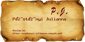 Pöstényi Julianna névjegykártya